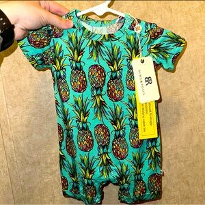 3-6 month bums and roses short romper